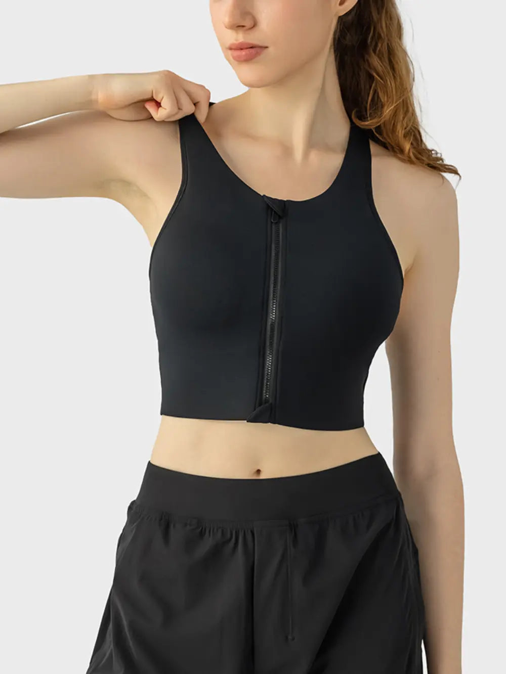 Millennia Wide Strap Sport Bra Black - Fashorio