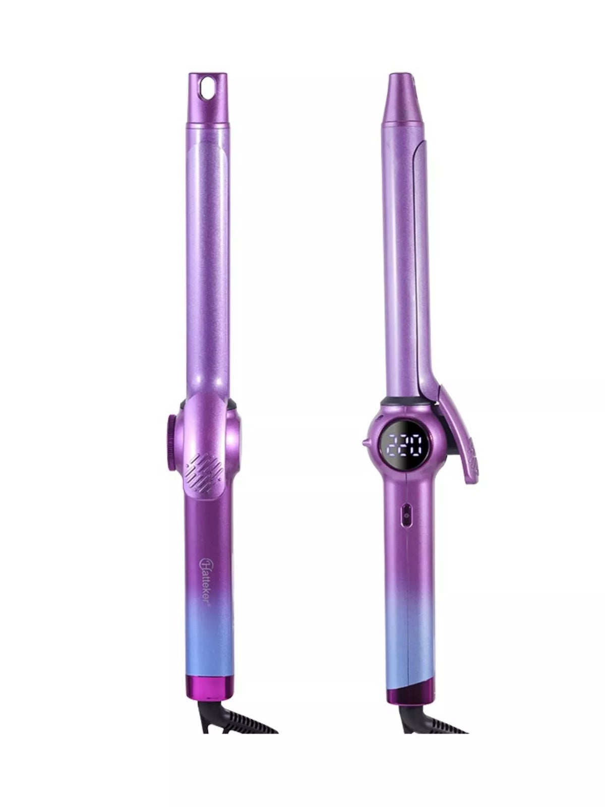 Curling iron styling a curl in hair
