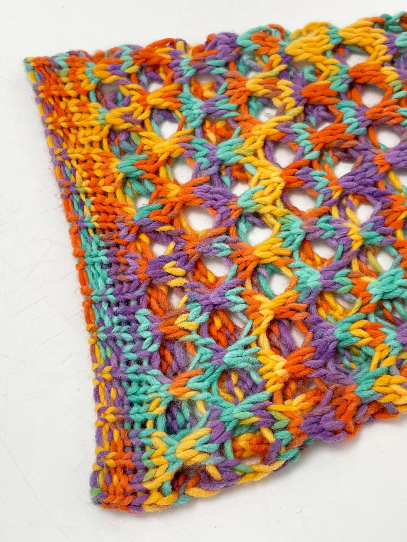 Rainbow Crochet Hollow Out Cropped Sweater - Fashorio