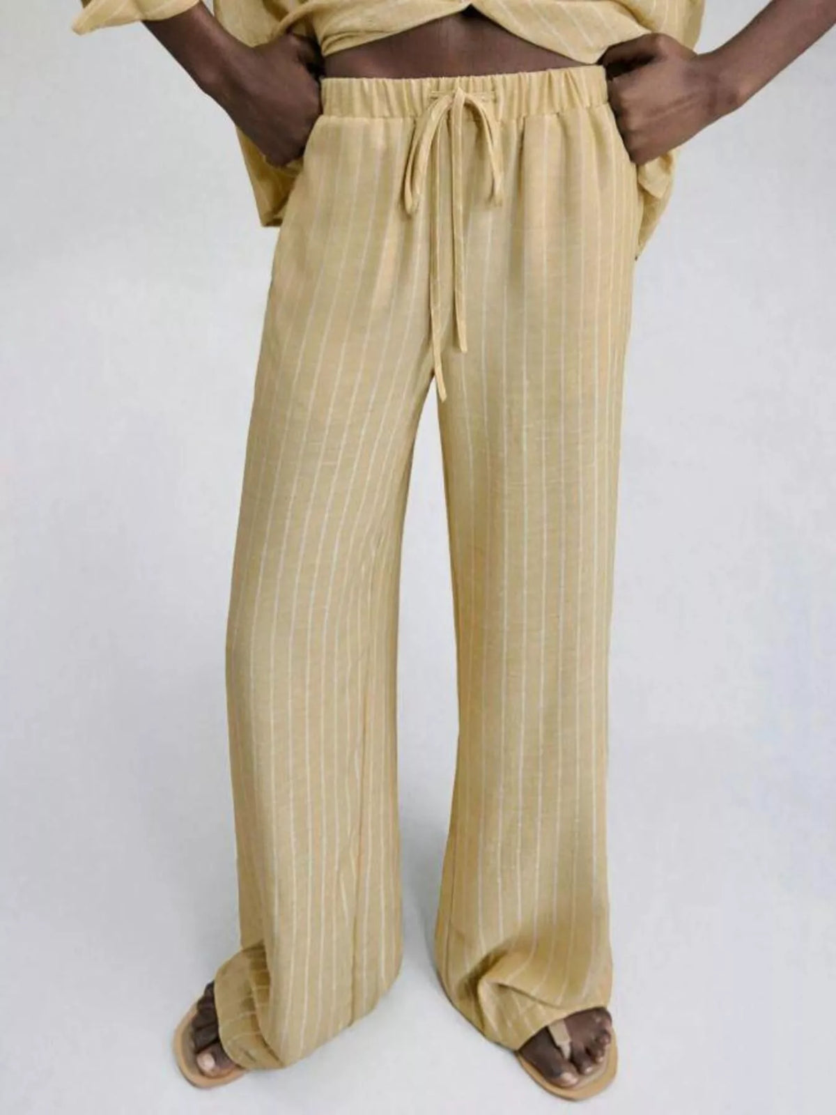 Striped Button Up Shirt and Pants Set, view 6