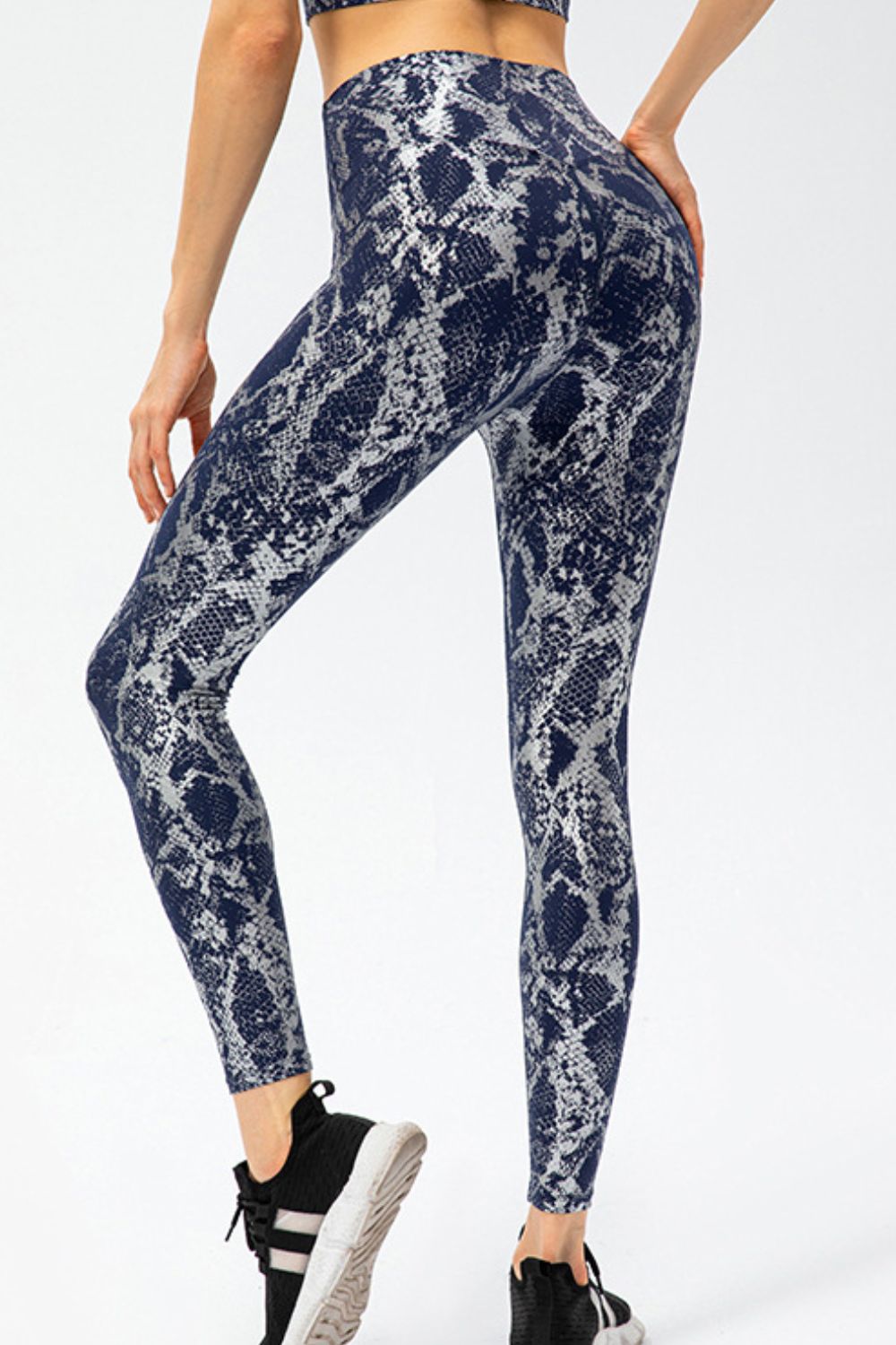 animal print slim fit sports pants fabric detail