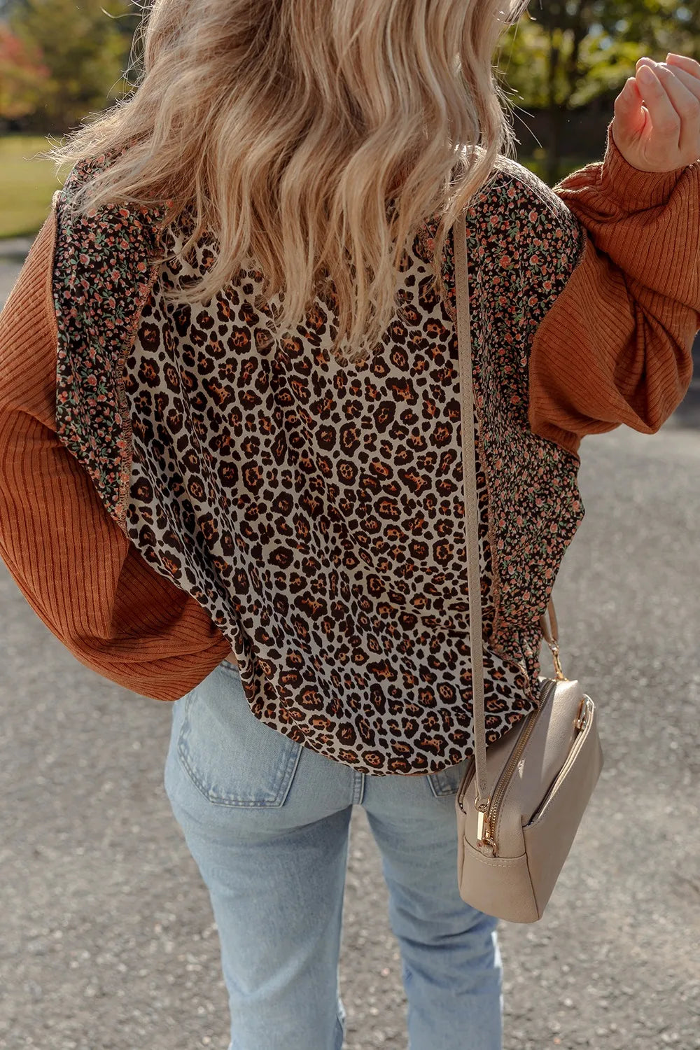 Leopard Print Long Sleeve Sweatshirt - Fashorio