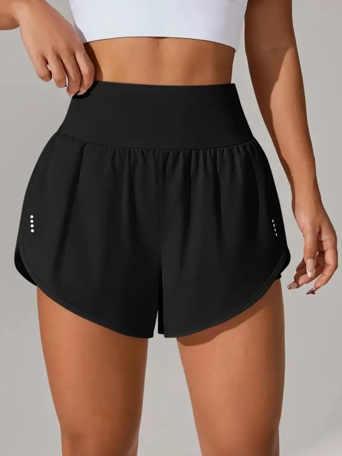 Pocketed High Waist Active Shorts - Fashorio