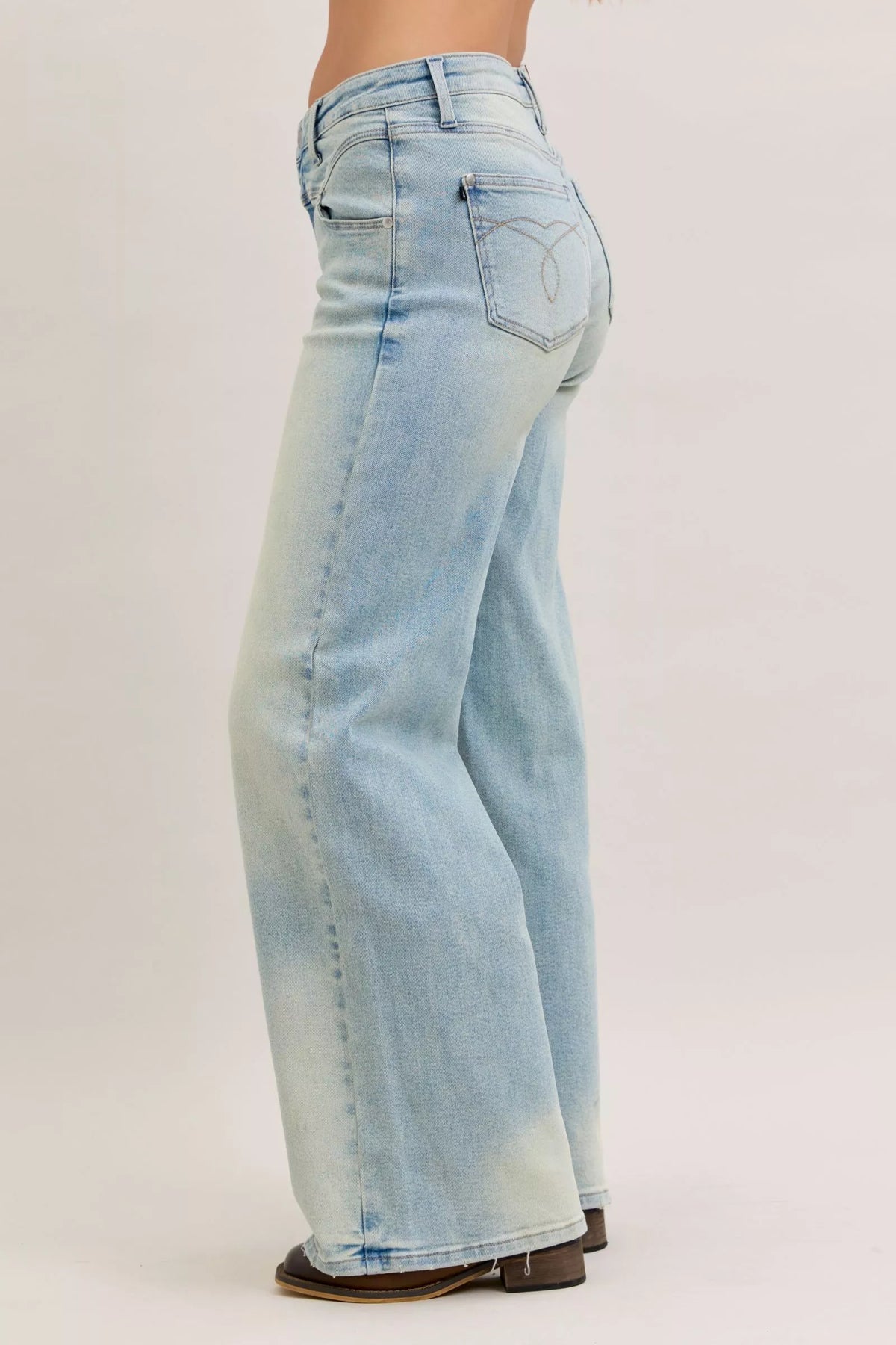 Judy Blue column straight jeans back view