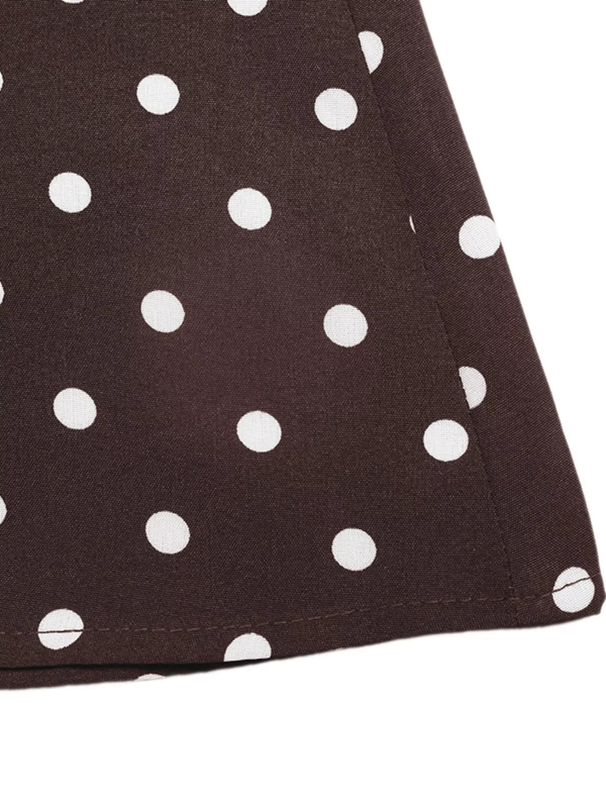 Polka dot sleeveless maxi dress in coffee brown view 8