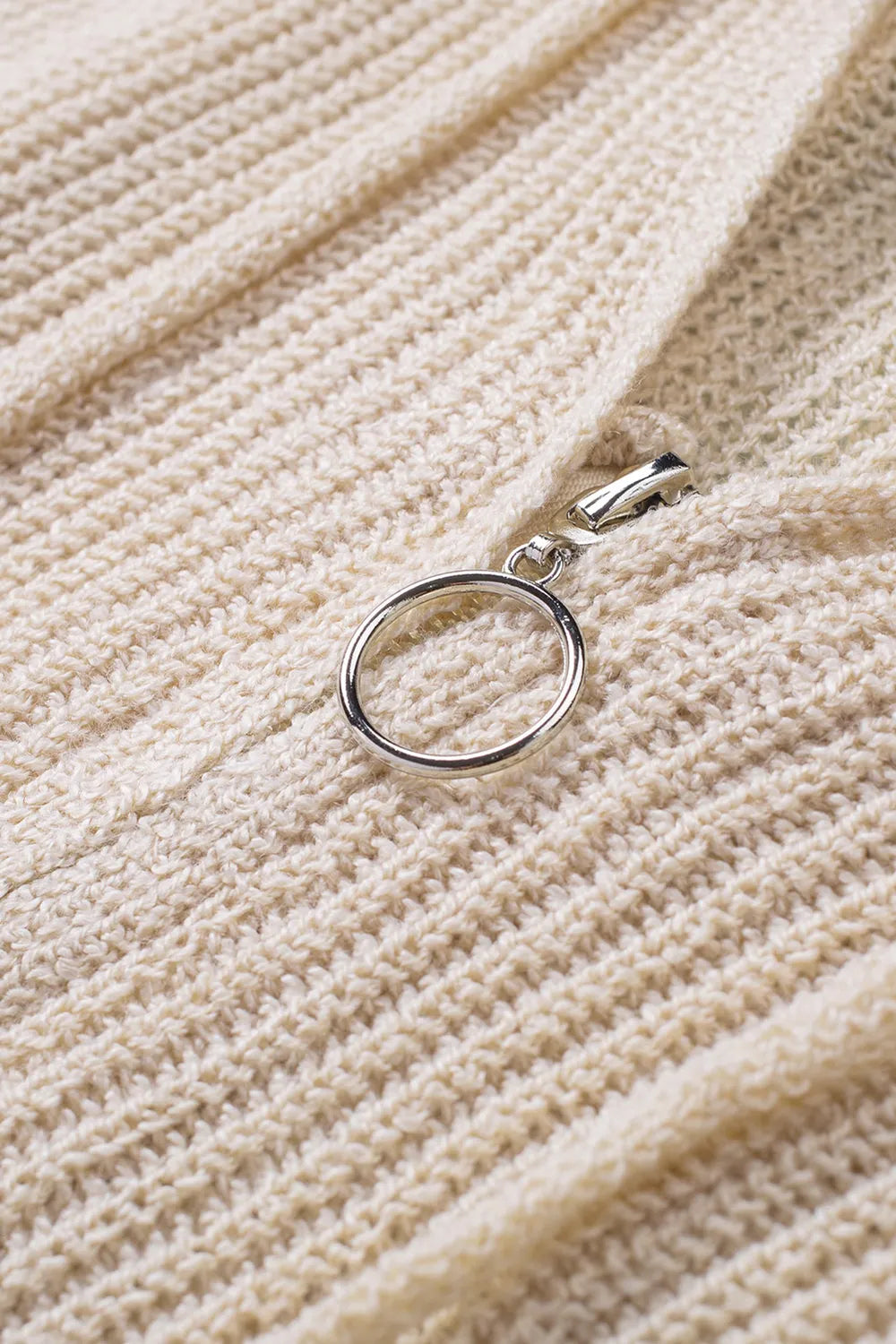 Distressed Zip Up Drawstring Hooded Cardigan - Fashorio