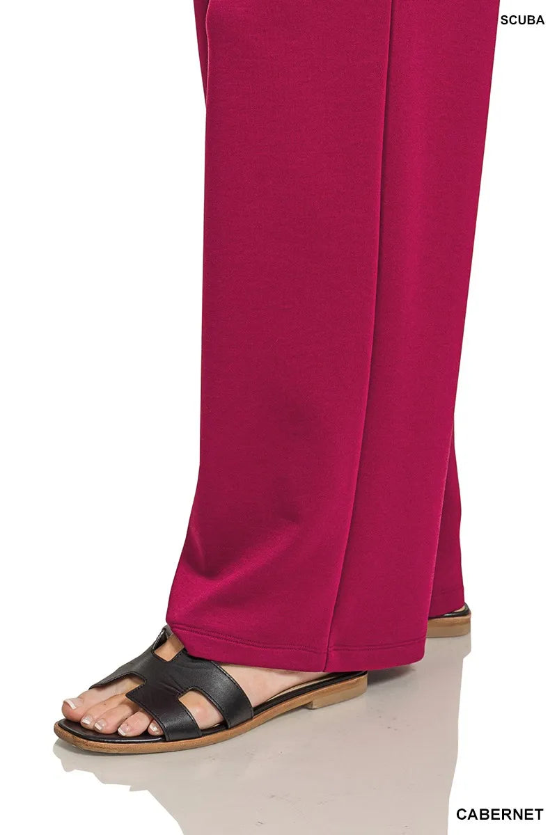 Zenana Scuba Crewneck Sweatshirt and Pants Set - Fashorio