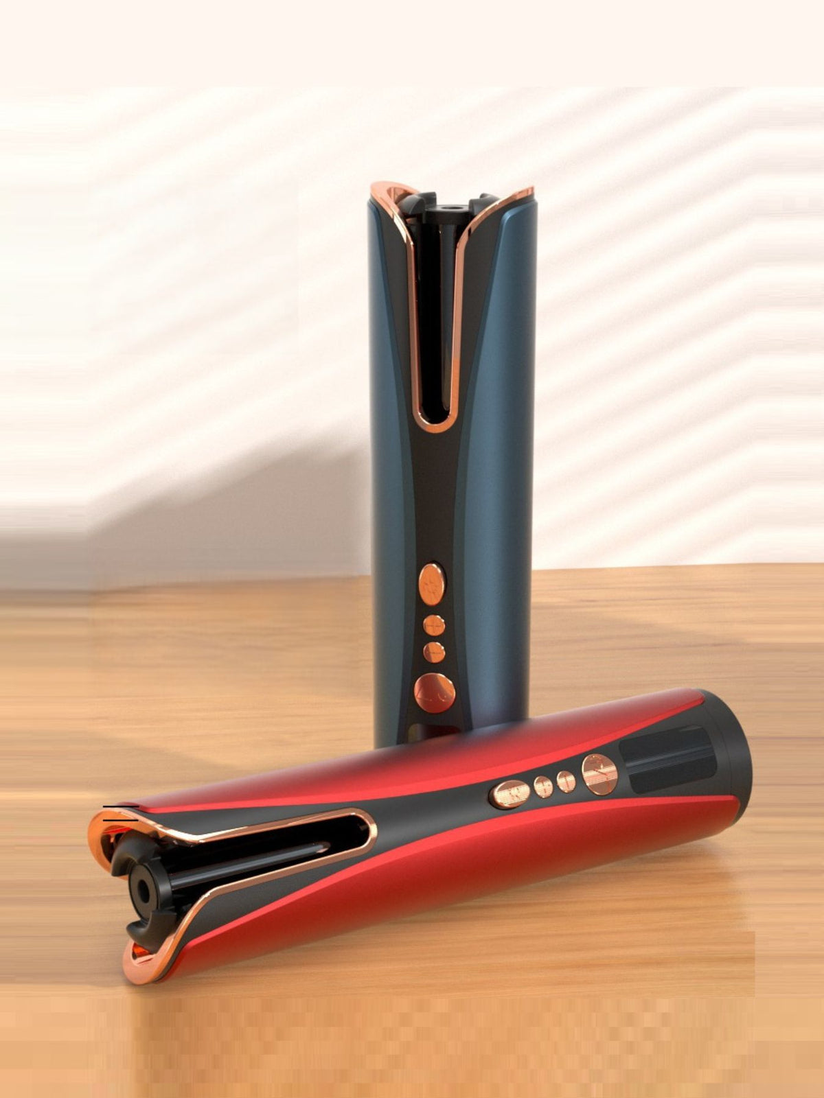 Automatic cordless curling iron in blue