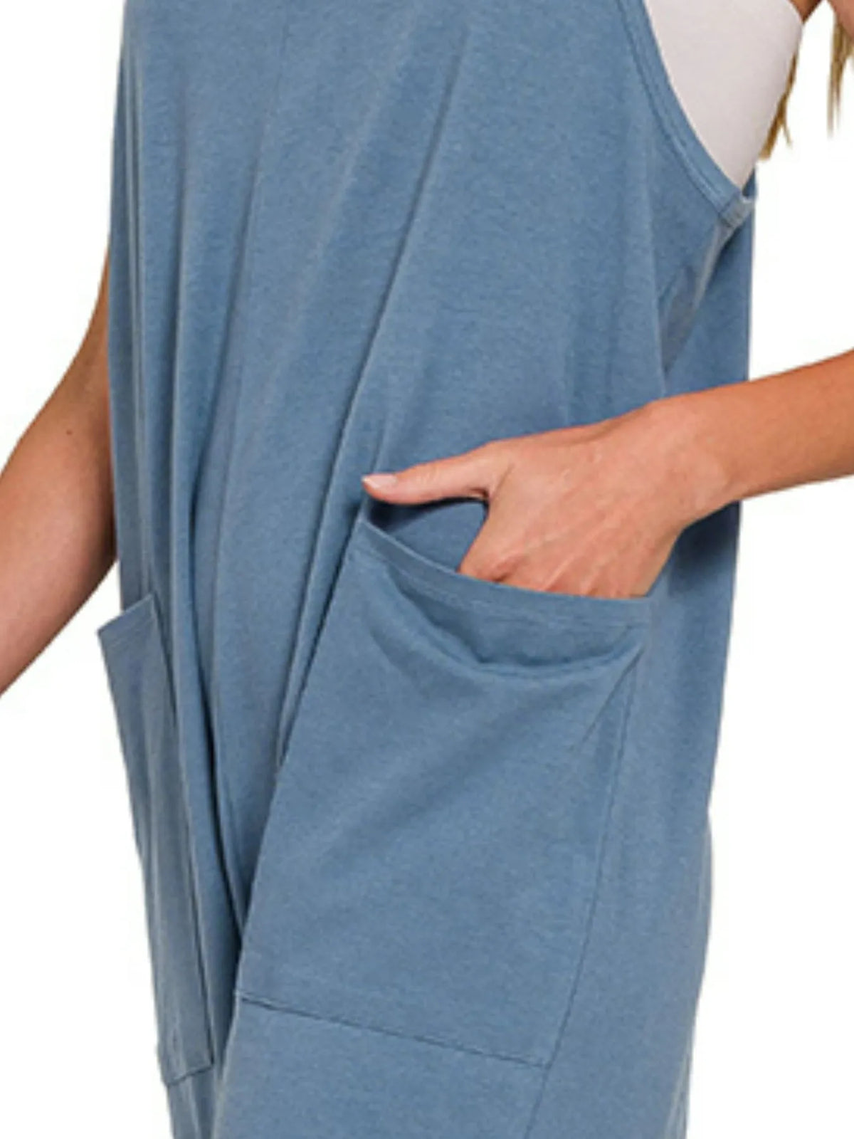 Spaghetti Strap Pocketed Jumpsuit side view