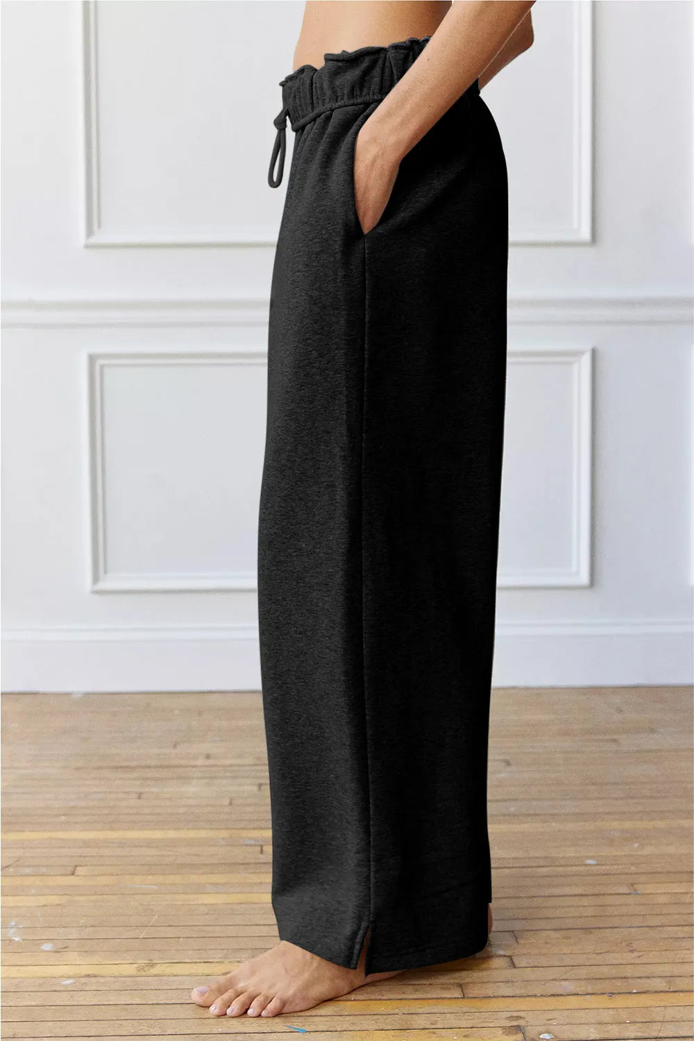 Drawstring Wide Leg Active Pants - Fashorio
