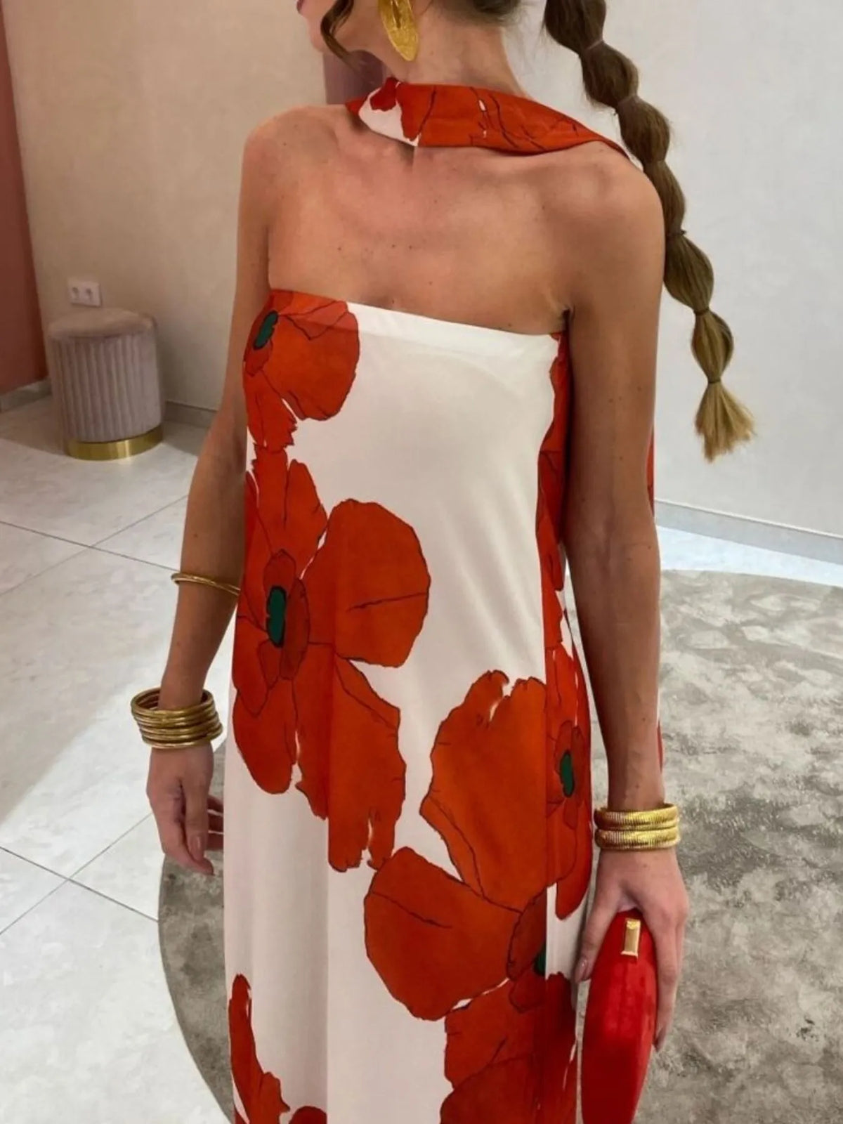 Printed tube maxi dress view 19