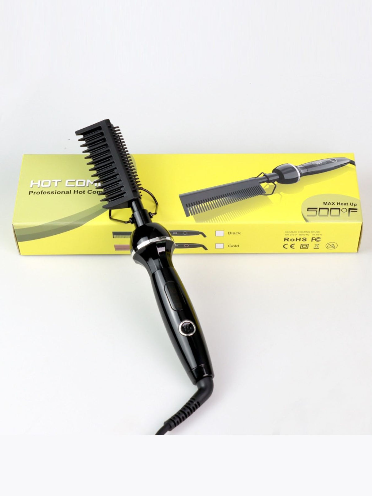 Fast heating hair straightener comb in black