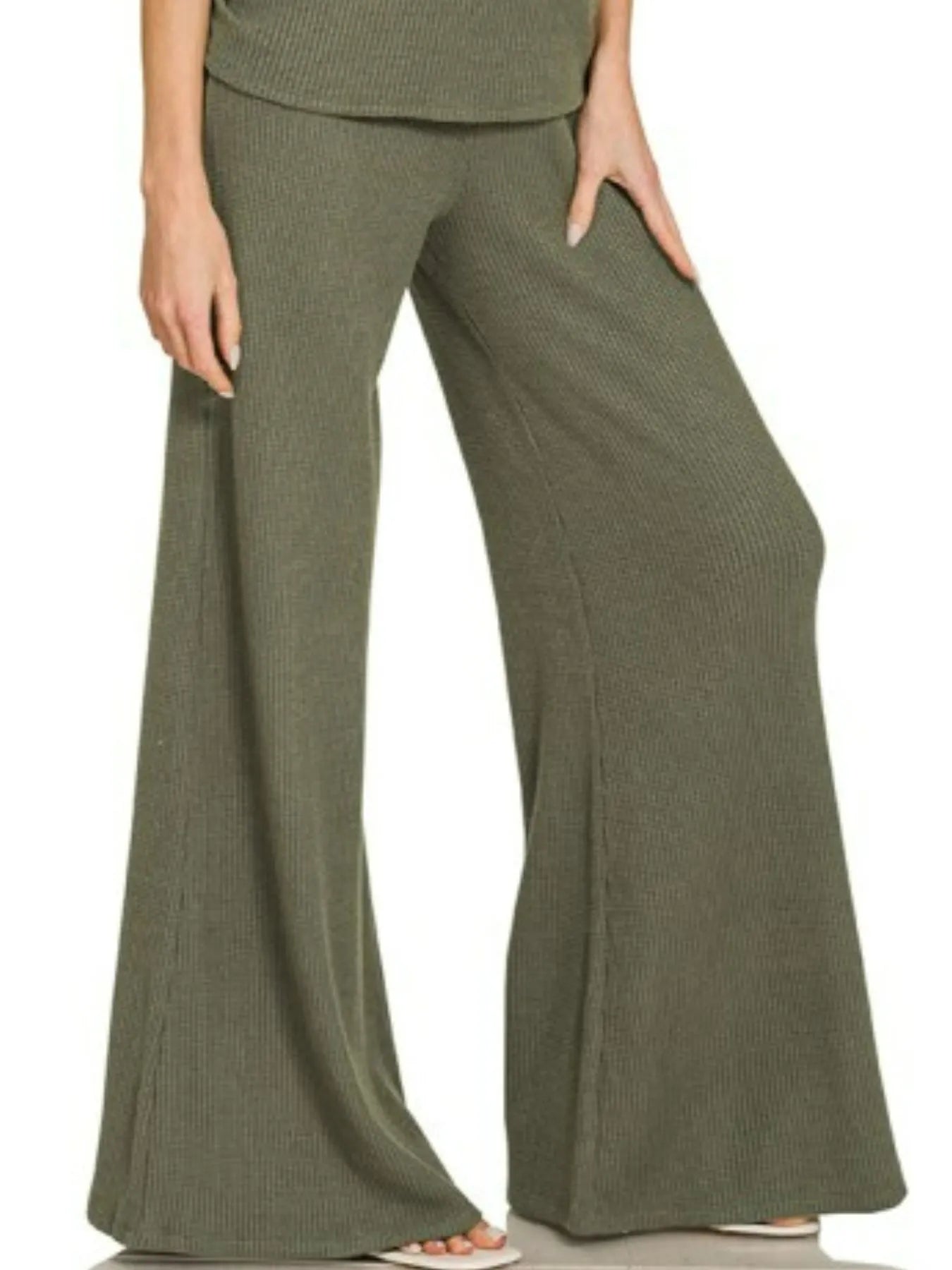 Zenana Mock Neck Top and Pants Sweater Set - Fashorio