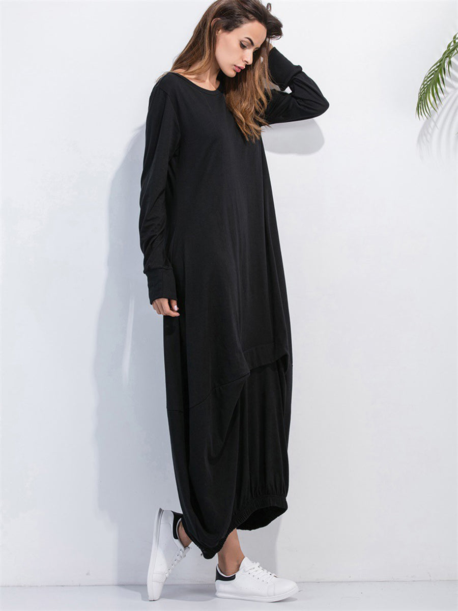 Sweatshirt maxi dress movement shot