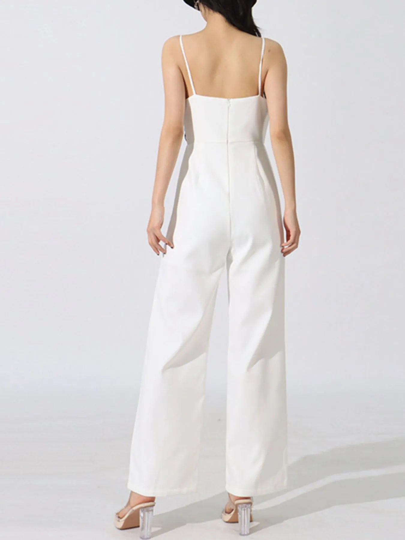Contrast Sleeveless Wide-Leg Jumpsuit - Fashorio