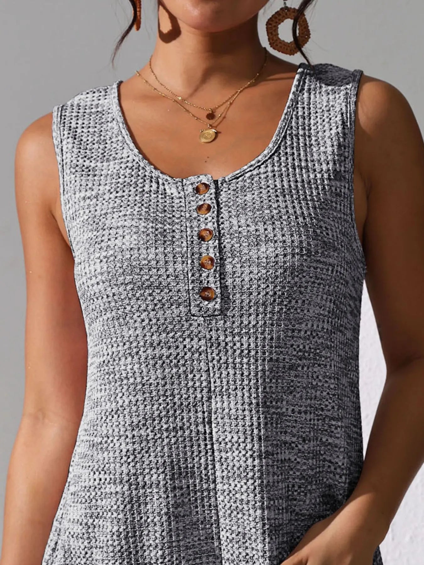 Full Size Button Front Romper with Pockets Plus Size - Fashorio