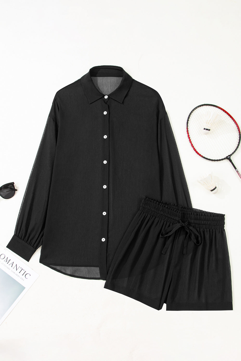 Swim cover up two piece set for resort wear
