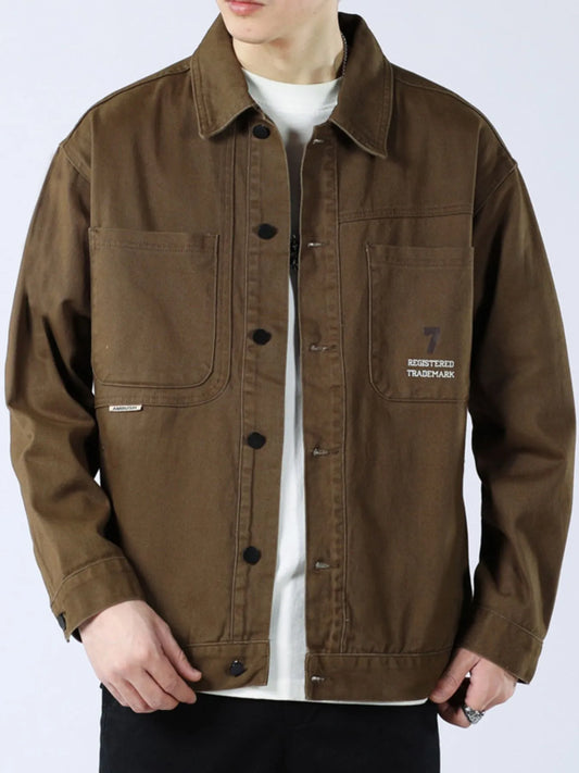 Men's Full Size Button Up Long Sleeve Shacket Plus Size - Fashorio