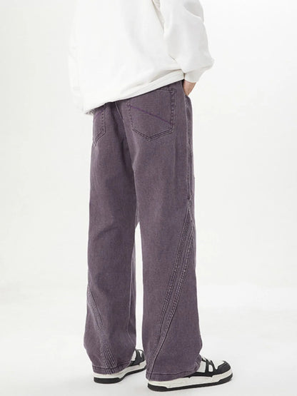 Men's Full Size Washed Straight Leg Jeans Plus Size - Fashorio