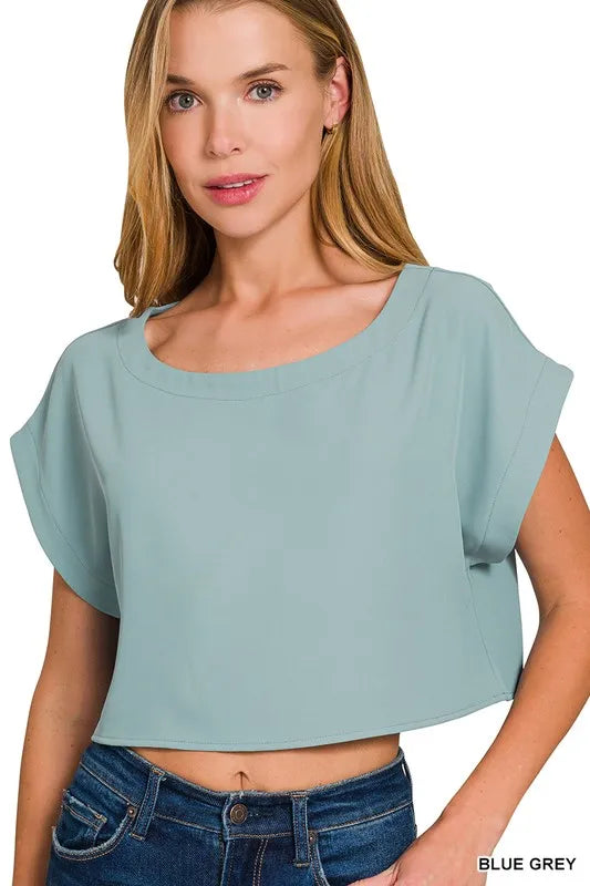 Zenana Heavy Woven Span Crop Tee & Skirt Set - Fashorio