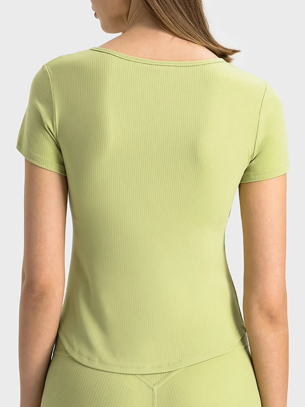 Notched neck short sleeve active t-shirt campaign view
