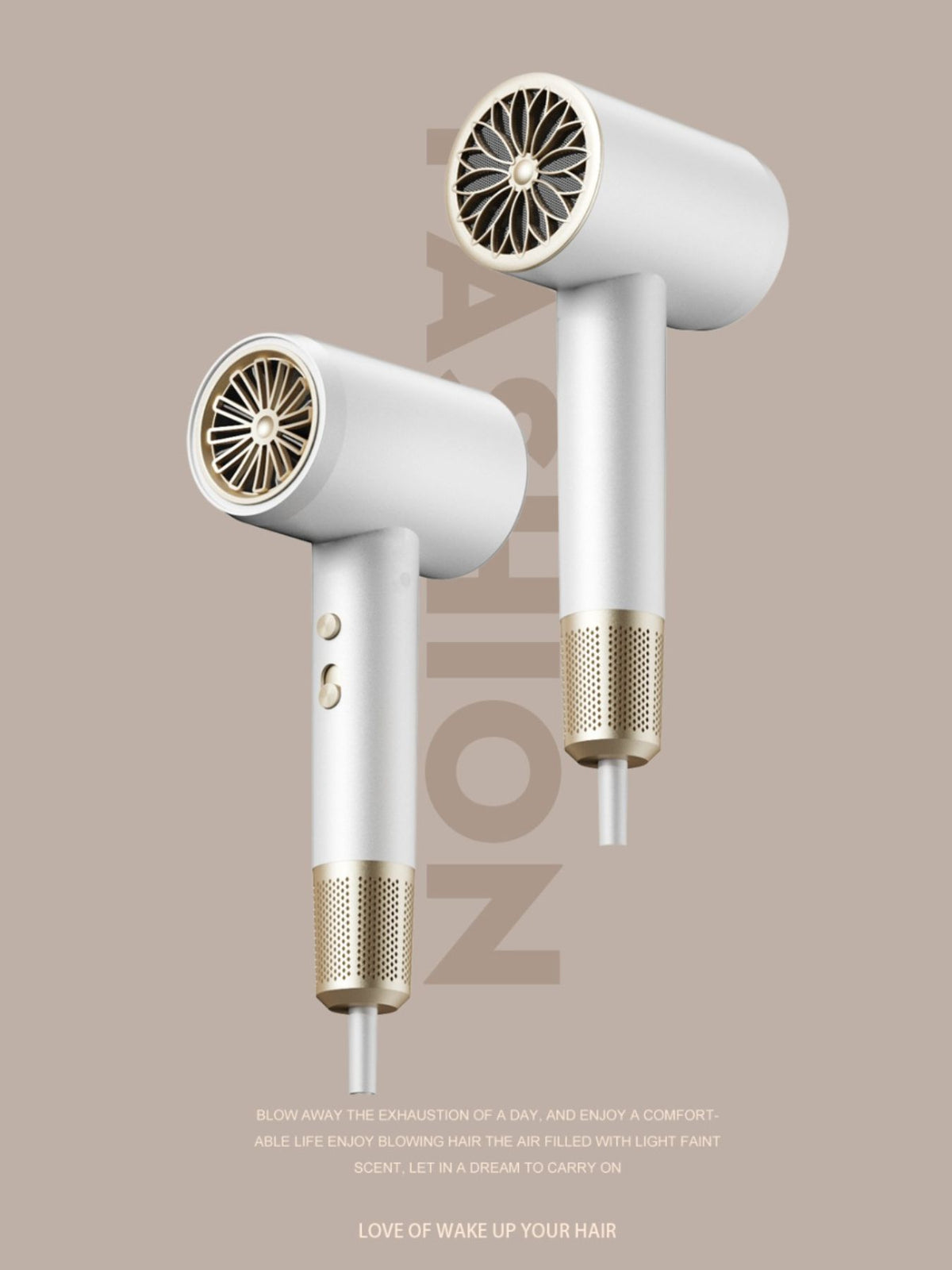 Hair dryer body and handle view