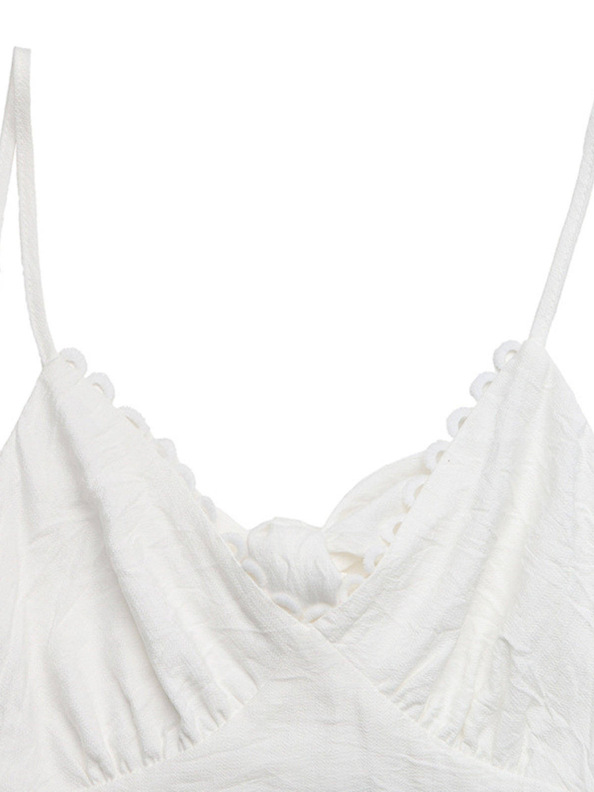 gray and white lace detail v neck tiered maxi dress fabric detail