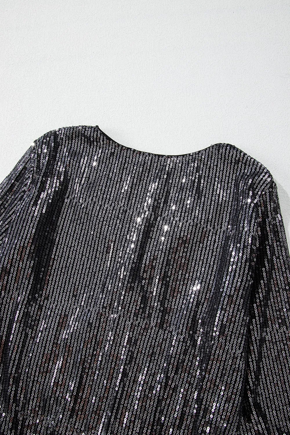 Sequin Surplice Long Sleeve Bodysuit - Fashorio