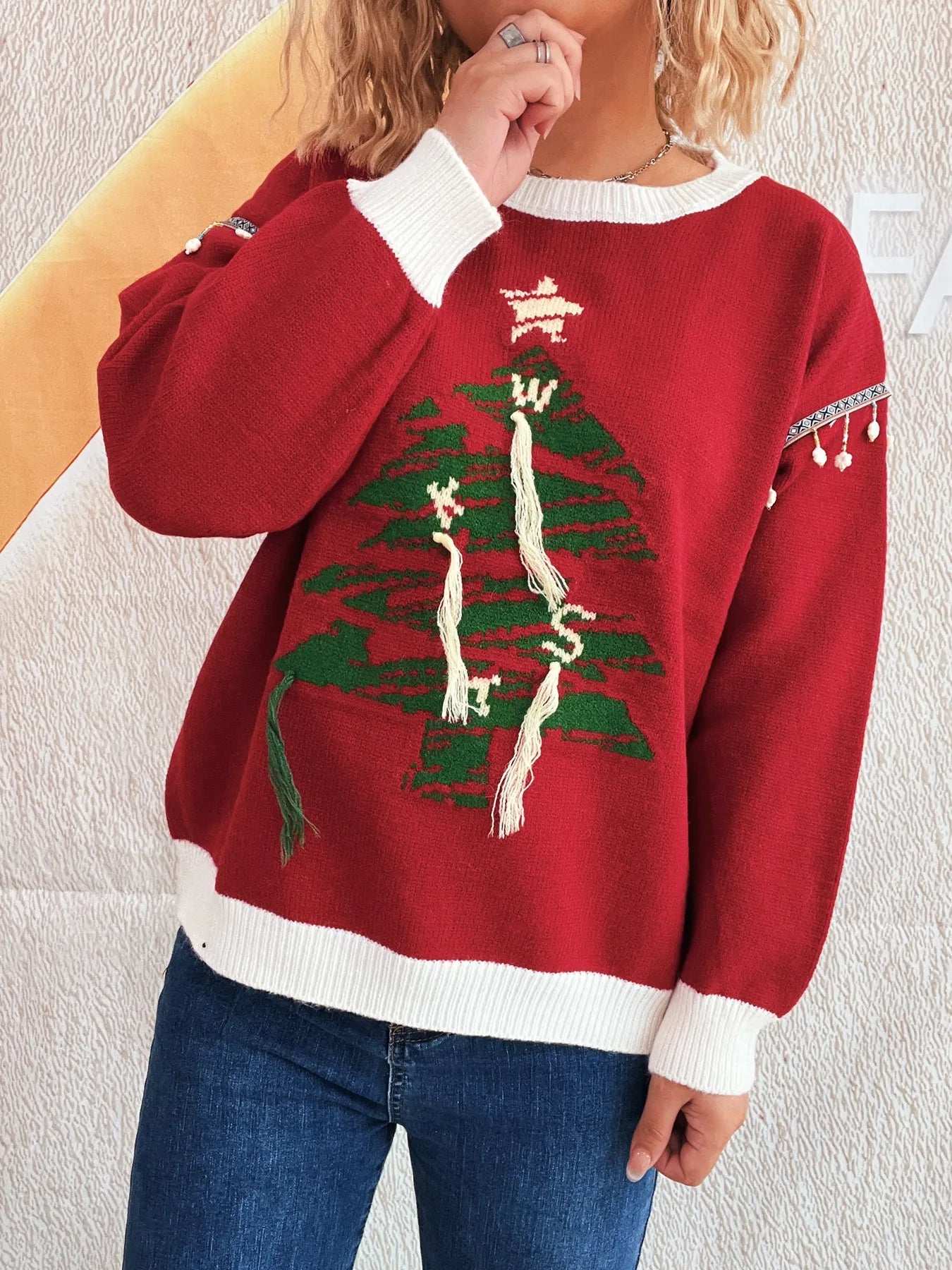 Christmas Tree Long Sleeve Sweater - Fashorio