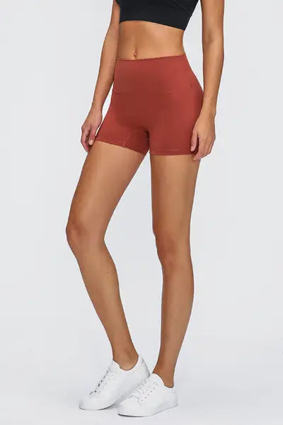 contrast stitch active shorts front view