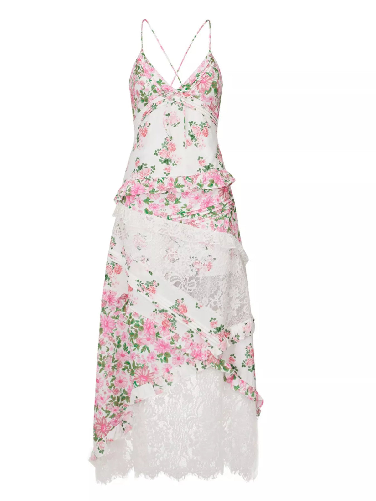 Full length lace maxi dress styled for an event