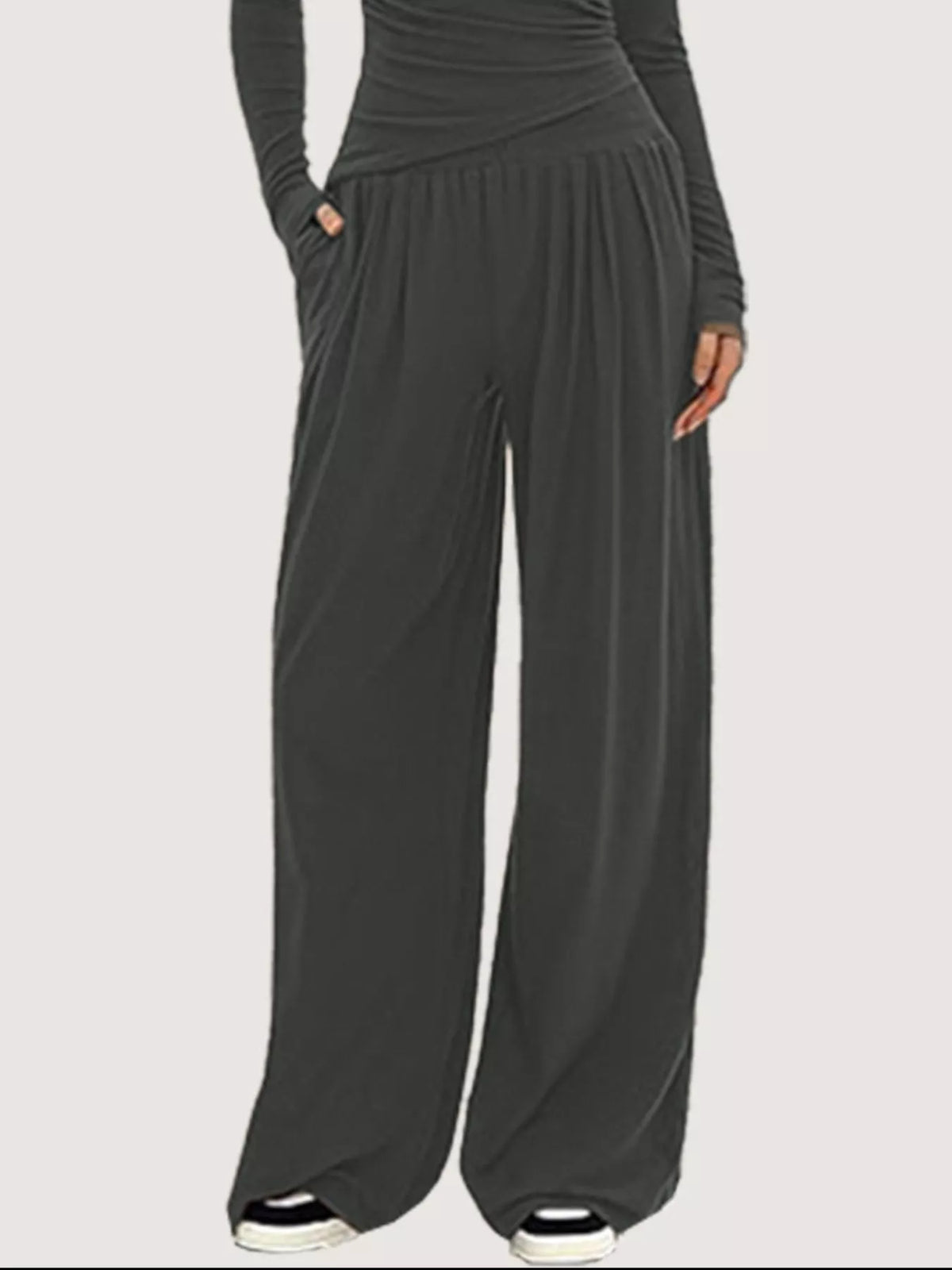 Casual Long Sleeve Top and Wide Leg Pants Set, view 22