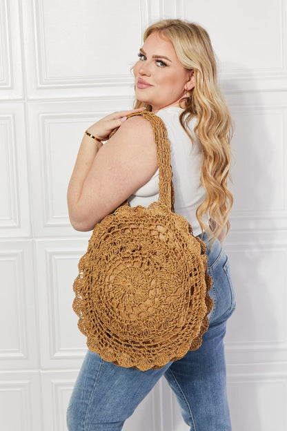 Justin Taylor Brunch Time Straw Rattan Handbag Caramel One Size - Fashorio
