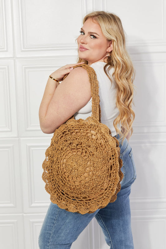 Justin Taylor Brunch Time Straw Rattan Handbag Caramel One Size - Fashorio