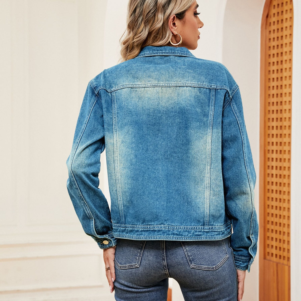 Washed Denim Jacket - Fashorio