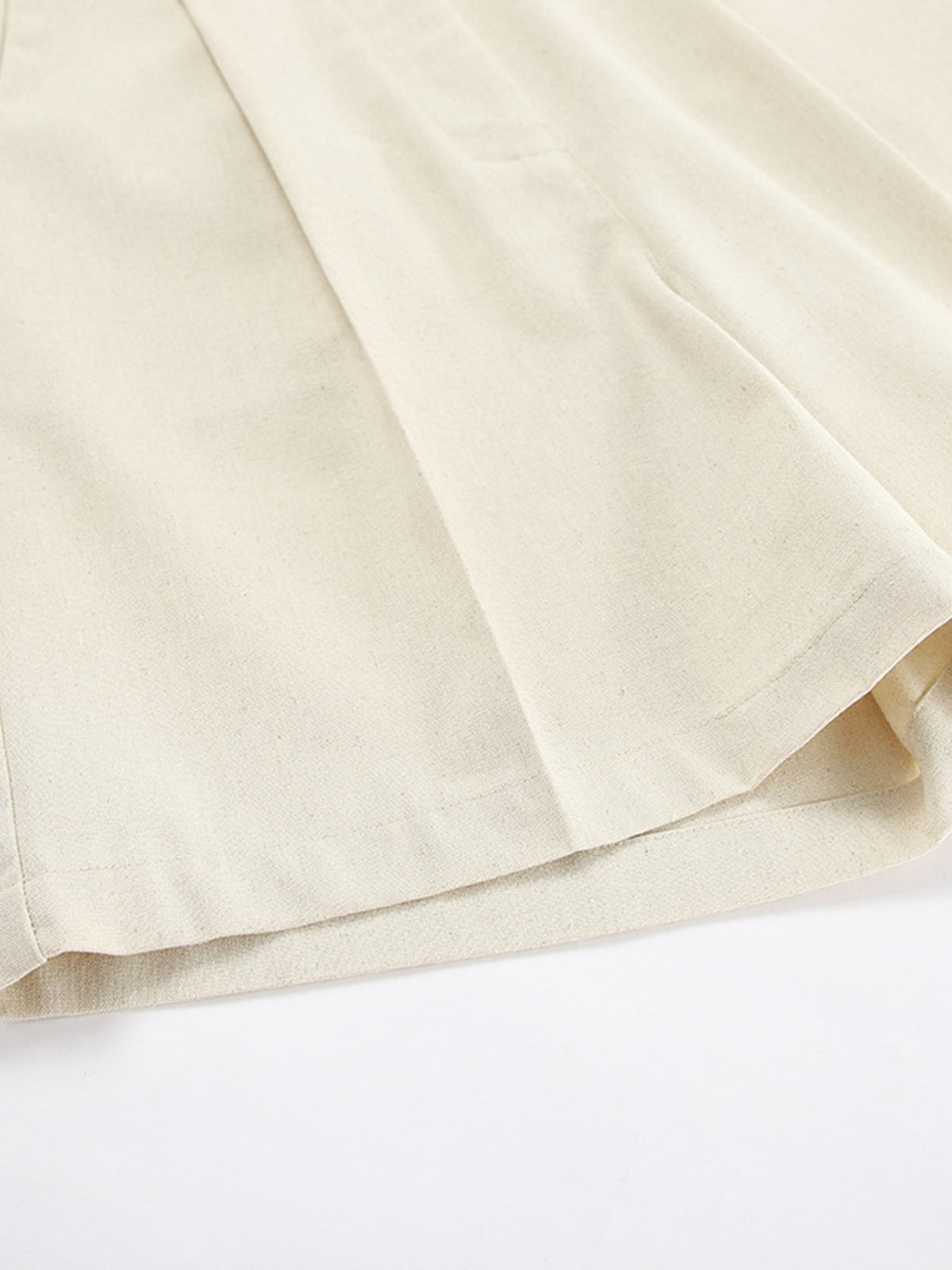 Womens beige button up vest and shorts matching set