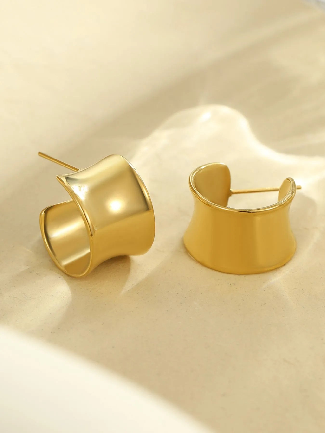 18K Gold-Plated Stainless Steel Geometric Earrings - Fashorio