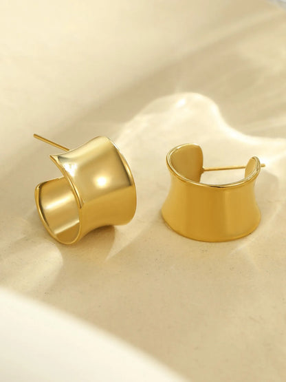18K Gold-Plated Stainless Steel Geometric Earrings - Fashorio