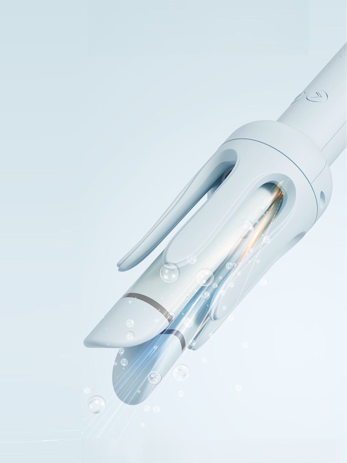 Curling iron control buttons detail