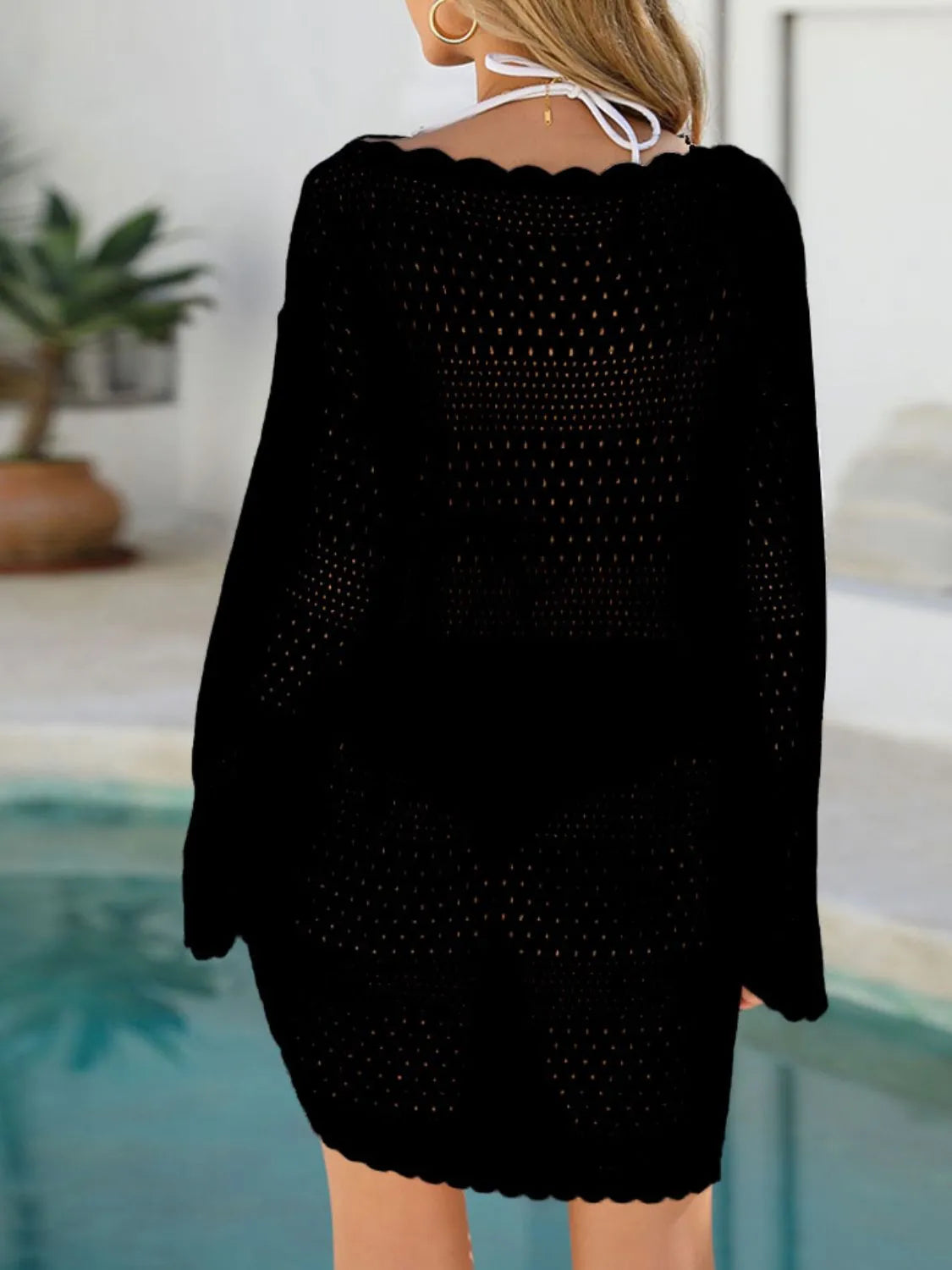 Round Neck Openwork Cover-Up - Fashorio
