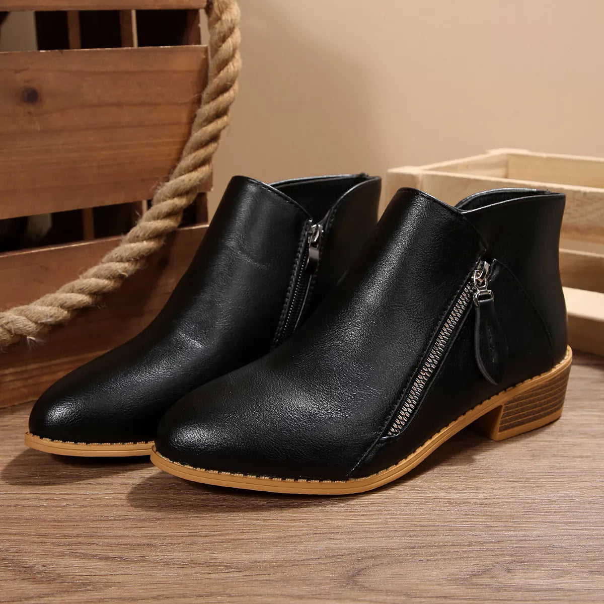 Block Heel Ankle Boots colour detail