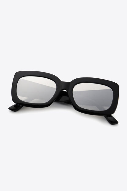 Polycarbonate Frame Rectangle Sunglasses Black One Size - Fashorio