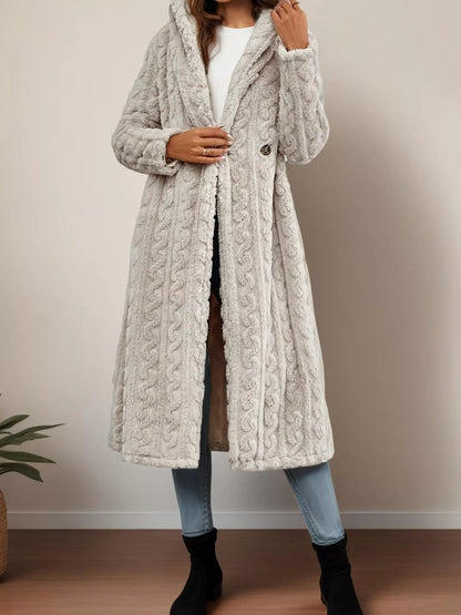 Sherpa Longline Hooded Coat - Fashorio