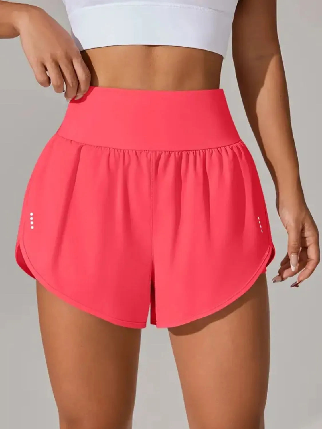 Pocketed High Waist Active Shorts - Fashorio