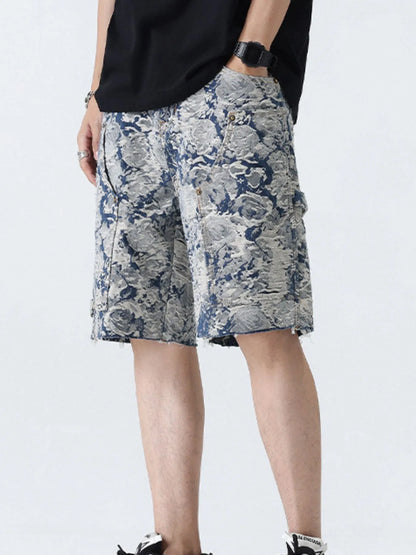 Men's Loose Fit Denim Shorts with Pockets - Fashorio