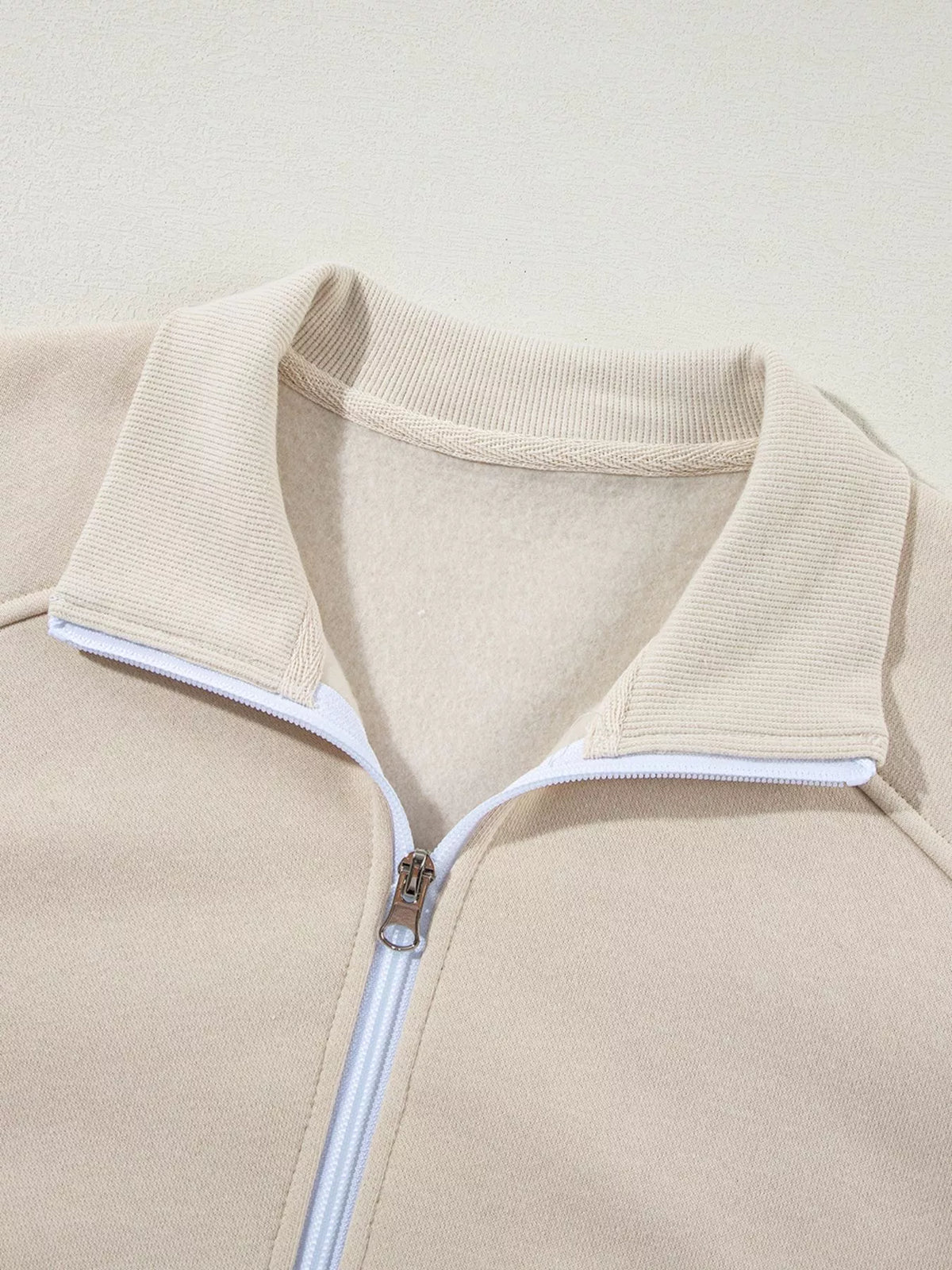 Drop Shoulder Zip Up Jacket and Drawstring Pants Active 2pcs Set view 7
