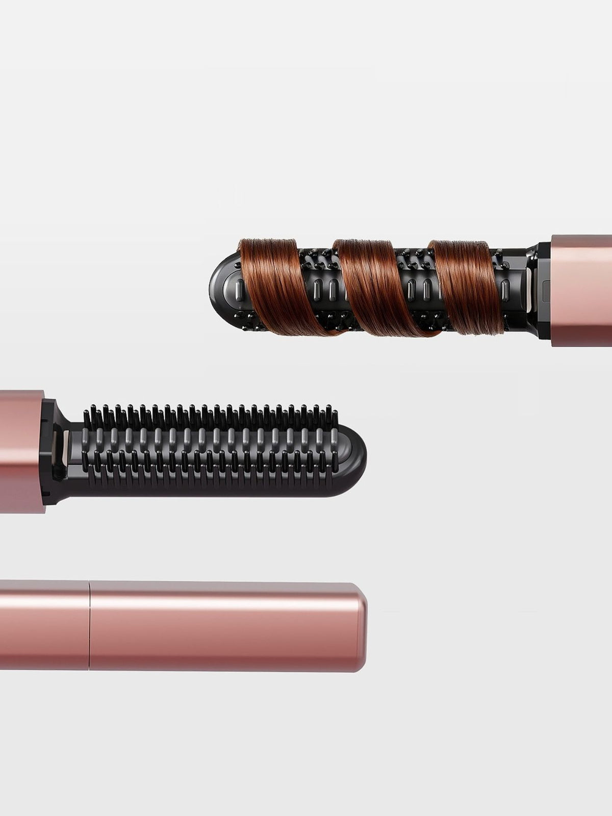 Straightening comb smoothing through hair