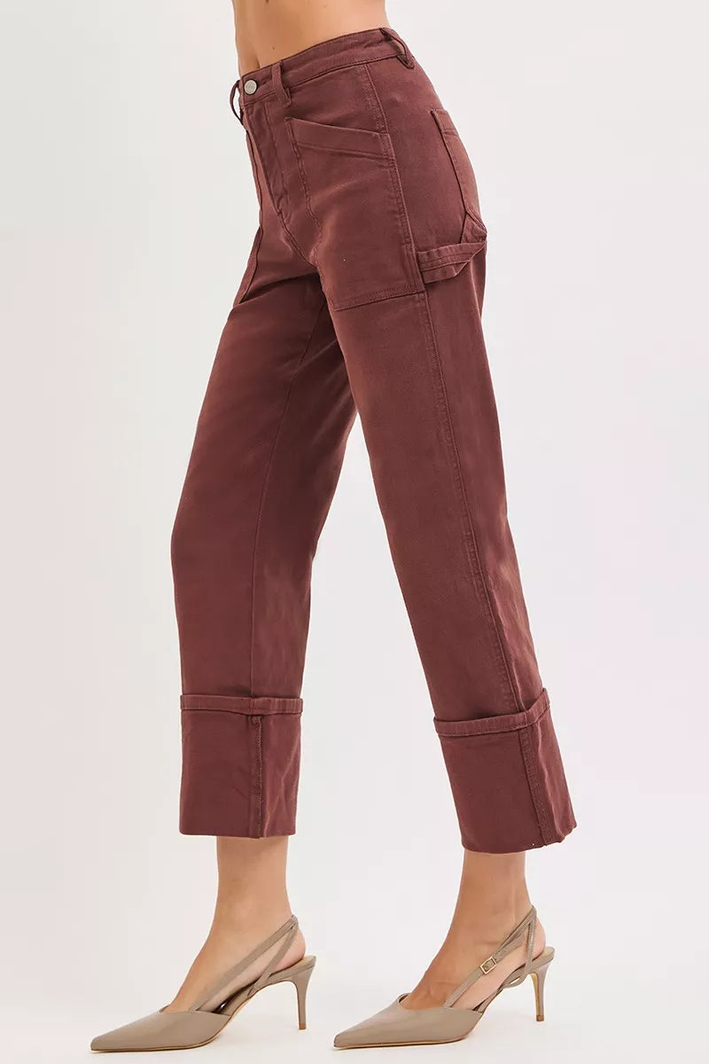 Back view of straight leg jeans showing pockets
