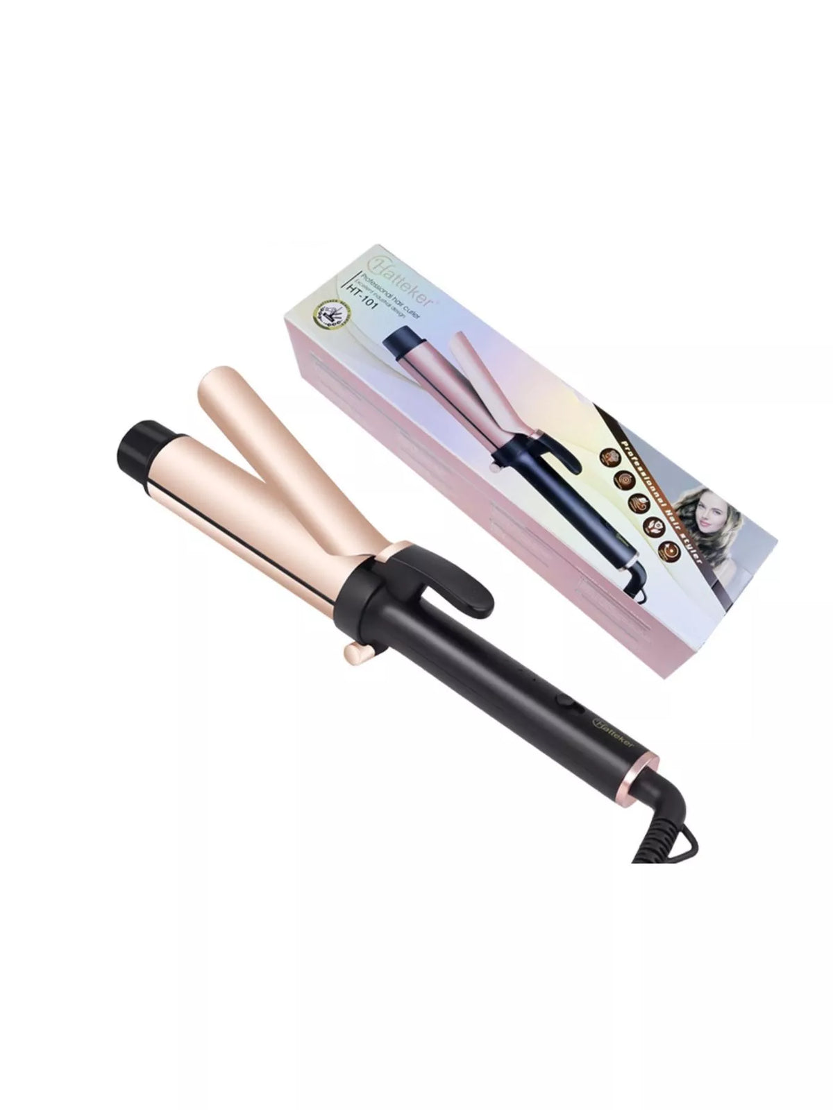 Adjustable temperature curling iron package contents