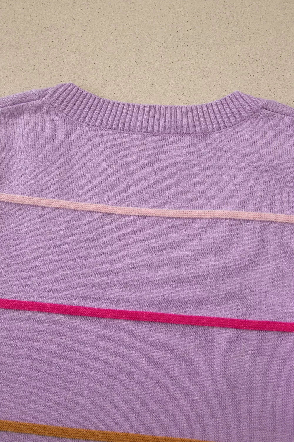 Stripe tank top neckline detail